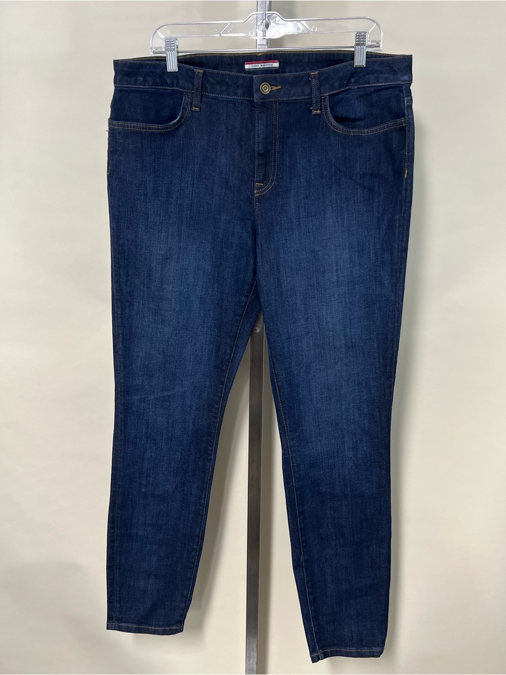 Tommy Hilfiger Size 16 High Rise Stretch Medium Wash Denim Skinny Jeans - Picture 3 of 16